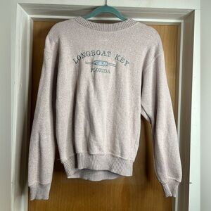 Esy Surf Co Women’s Light Pink/Grey - Embroidered Crewneck Sweatshirt.Size:Small